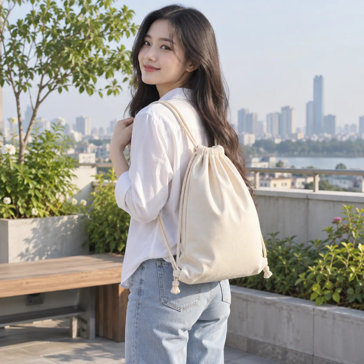 Ảnh thực tế Balo Canvas Dây Rút Đeo Vai tại Tuivaikhongdet.vn