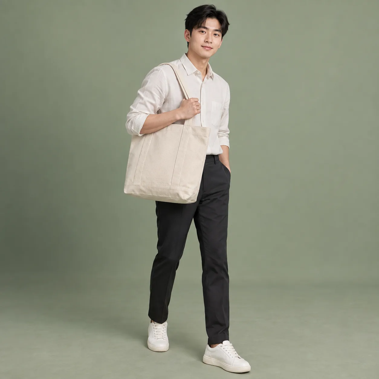 Ảnh thực tế Túi Canvas Công Sở Đi Làm tại Tuivaikhongdet.vn
