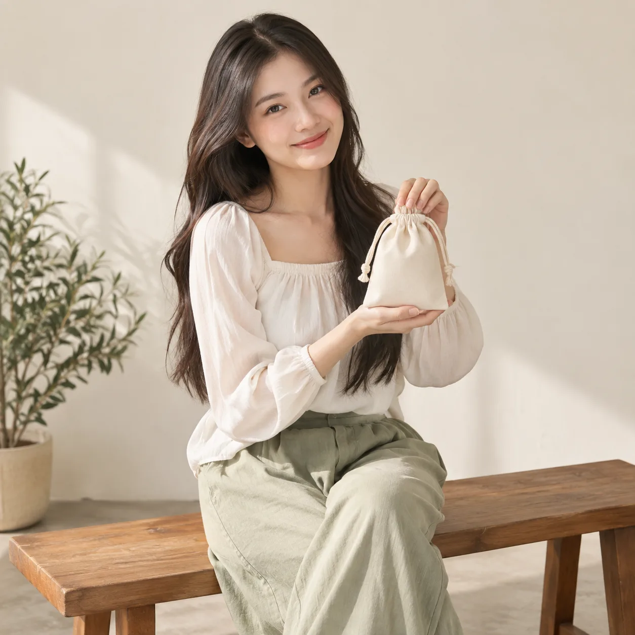 Ảnh thực tế Túi Canvas Dây Rút Đựng Quà Nhỏ tại Tuivaikhongdet.vn