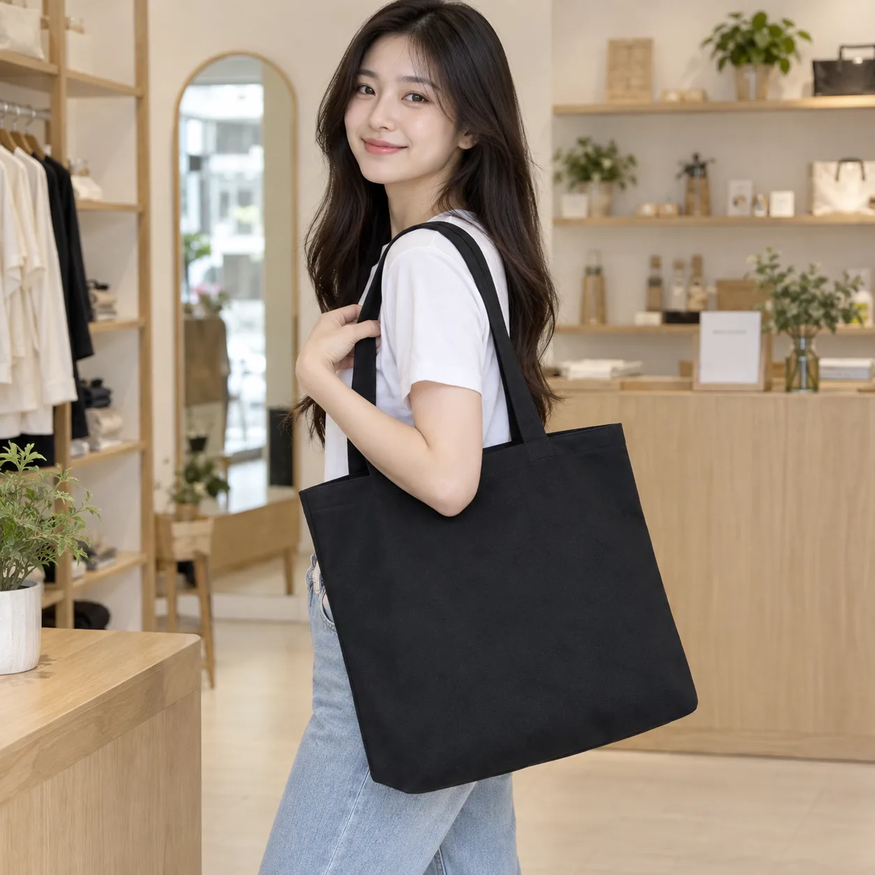 Ảnh thực tế Túi Canvas Đen Theo Yêu Cầu tại Tuivaikhongdet.vn