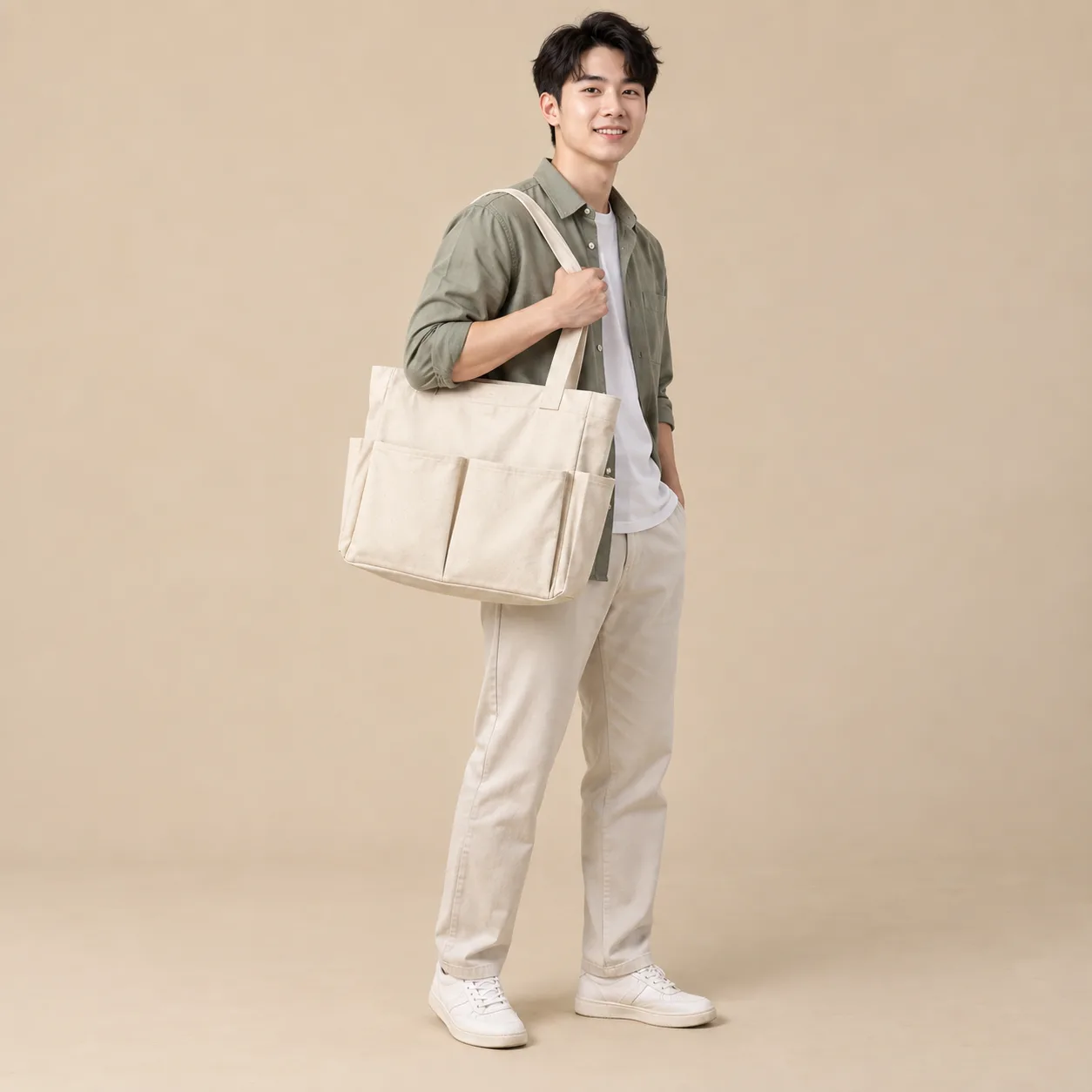 Ảnh thực tế Túi Canvas Nhiều Ngăn Tiện Dụng tại Tuivaikhongdet.vn