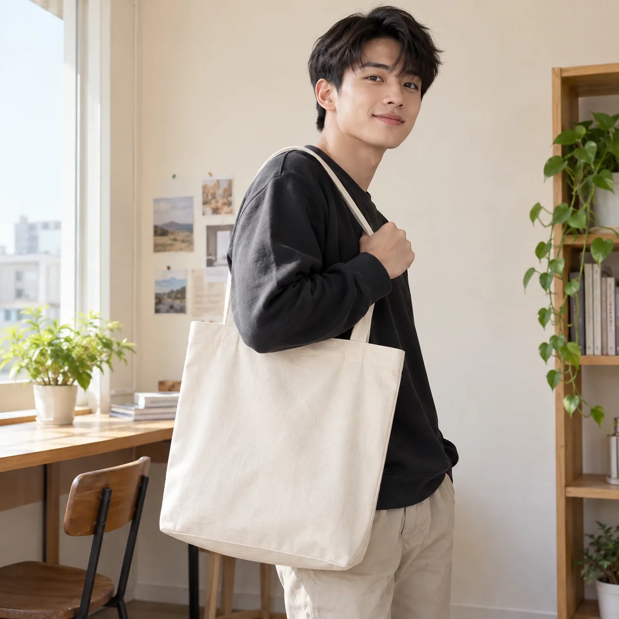 Ảnh thực tế Túi Canvas Tối Giản Phong Cách Hàn Quốc tại Tuivaikhongdet.vn