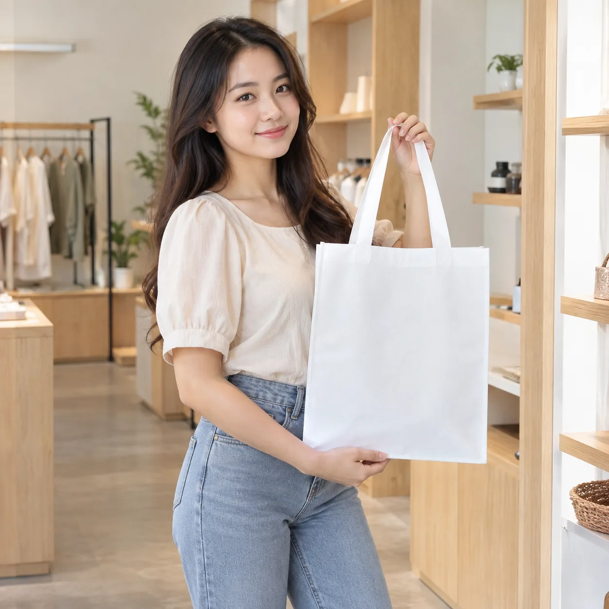 Ảnh thực tế Túi Không Dệt Trắng Trơn Chưa In tại Tuivaikhongdet.vn