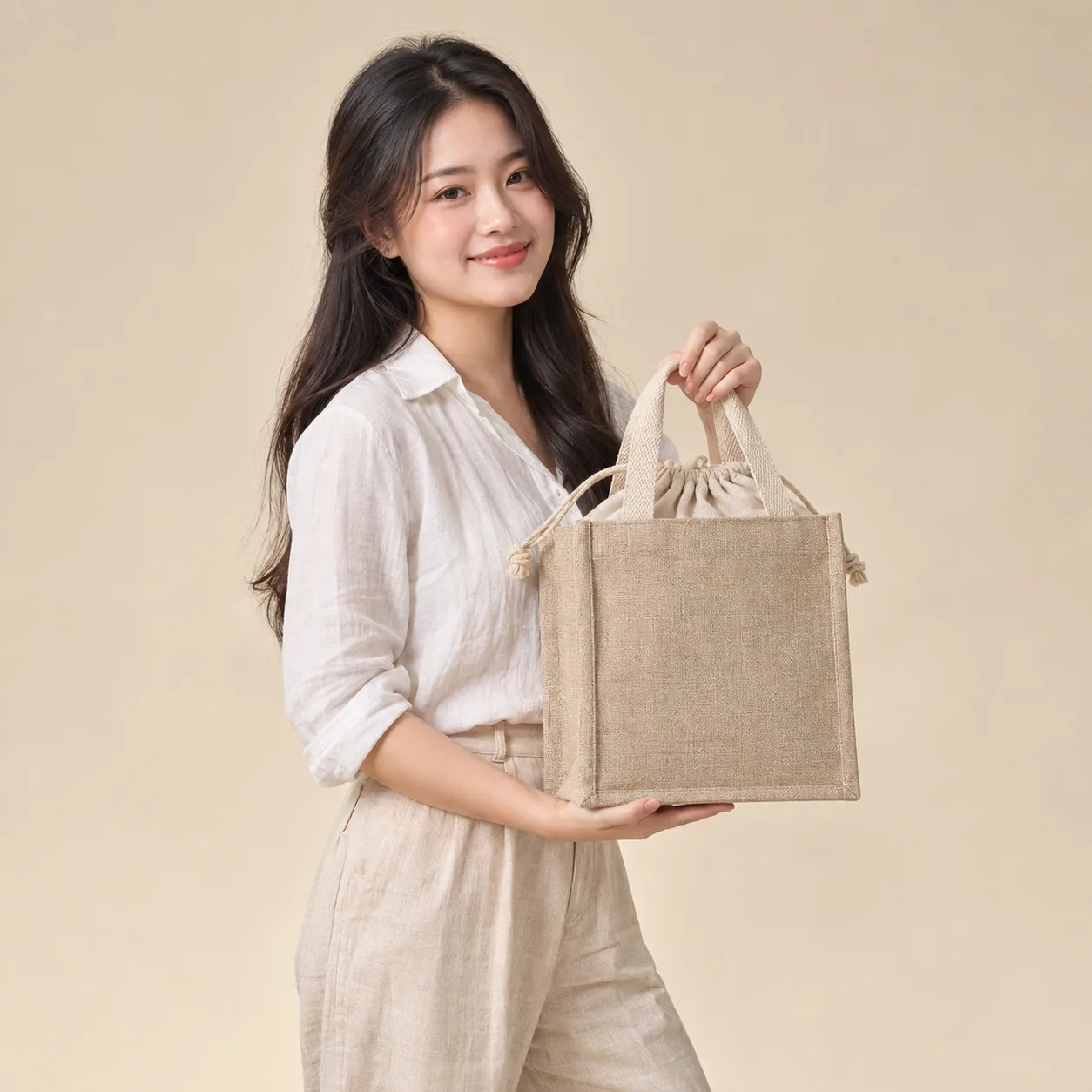 Ảnh thực tế Túi Linen Cao Cấp Đựng Quà Khách Sạn tại Tuivaikhongdet.vn