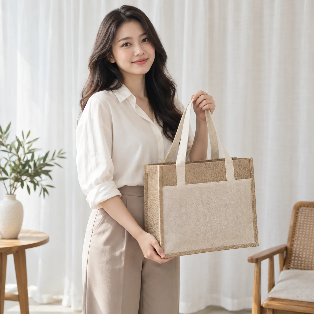Ảnh thực tế Túi Linen Đựng Quà Đối Tác tại Tuivaikhongdet.vn