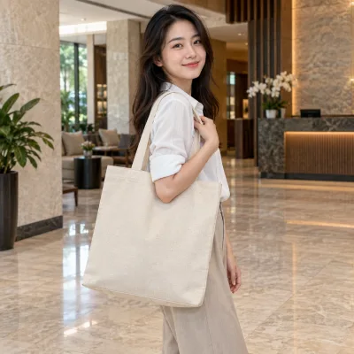 Túi Canvas Mộc Bề Mặt Thô – ảnh sản phẩm với người mẫu Việt Nam