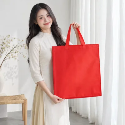 Túi Không Dệt Đựng Lịch Tết Theo Kích Thước – ảnh sản phẩm với người mẫu Việt Nam