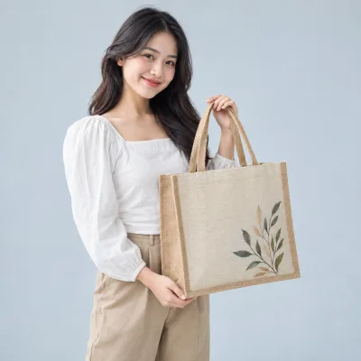 Túi Linen Quà Tặng Khách Hàng Bảo Hiểm – ảnh sản phẩm với người mẫu Việt Nam