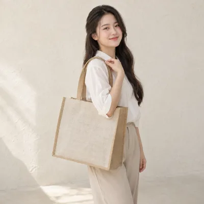Túi Linen Quà Tặng Sự Kiện Công Ty – ảnh sản phẩm với người mẫu Việt Nam